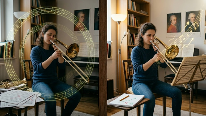 comparación estudias trombón